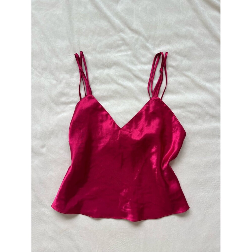 Vintage Victoria's Secret Red Satin V-Neck Sleep Camisole